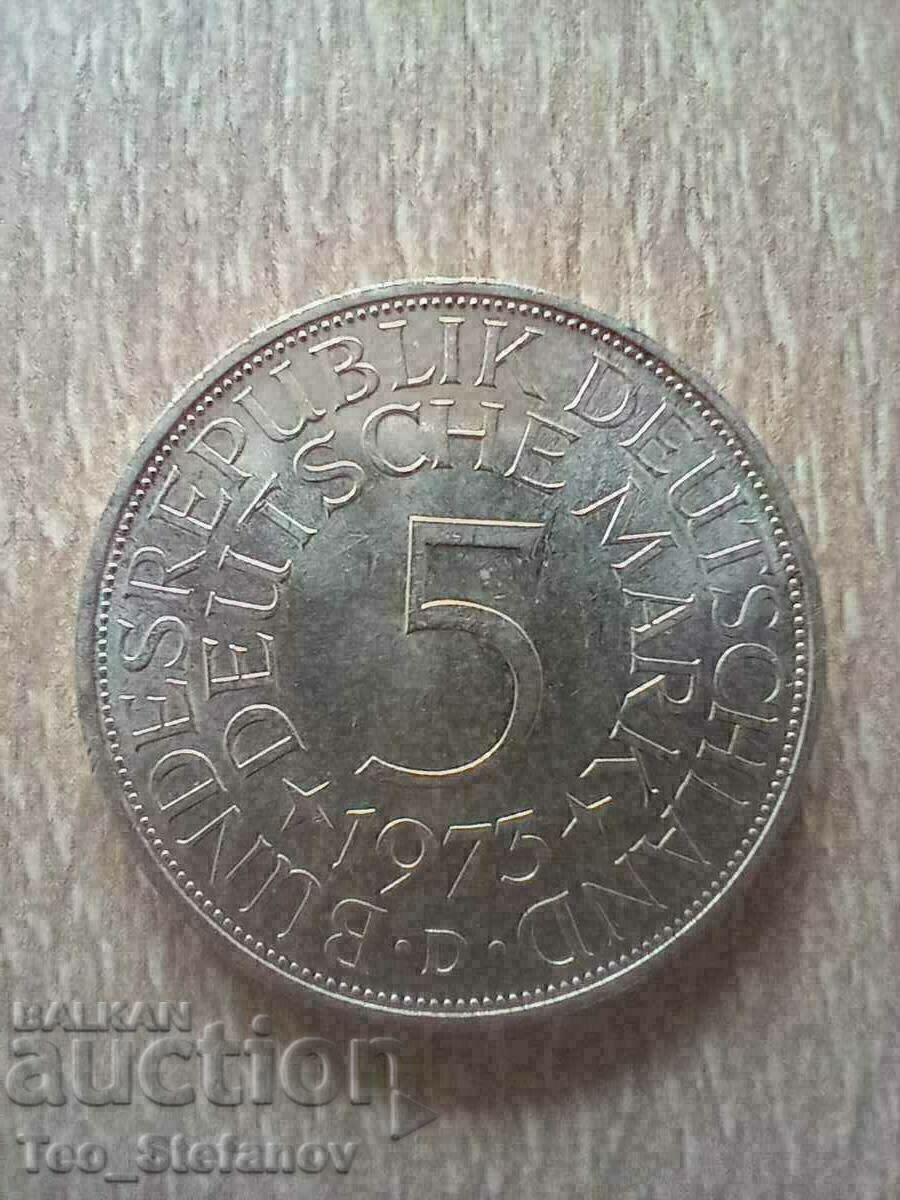 5 марки 1973 сребро Германия