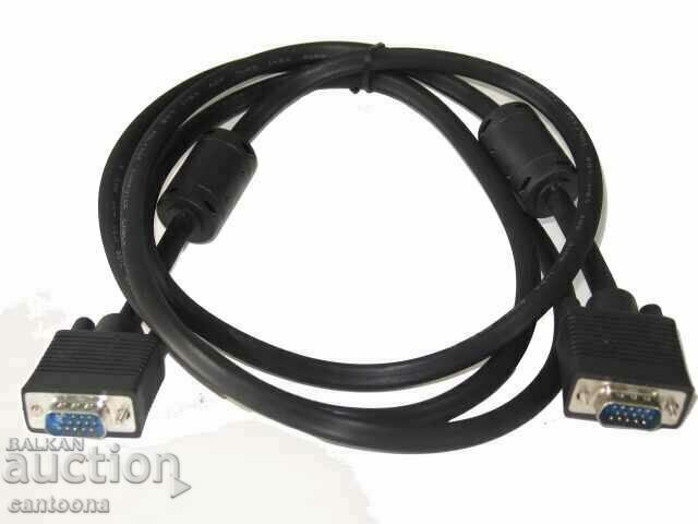 Καλώδιο οθόνης VGA-VGA-με φίλτρο 15pinM/15pinM-1,8 m με τιμή 5.50 BGN | € 2.81