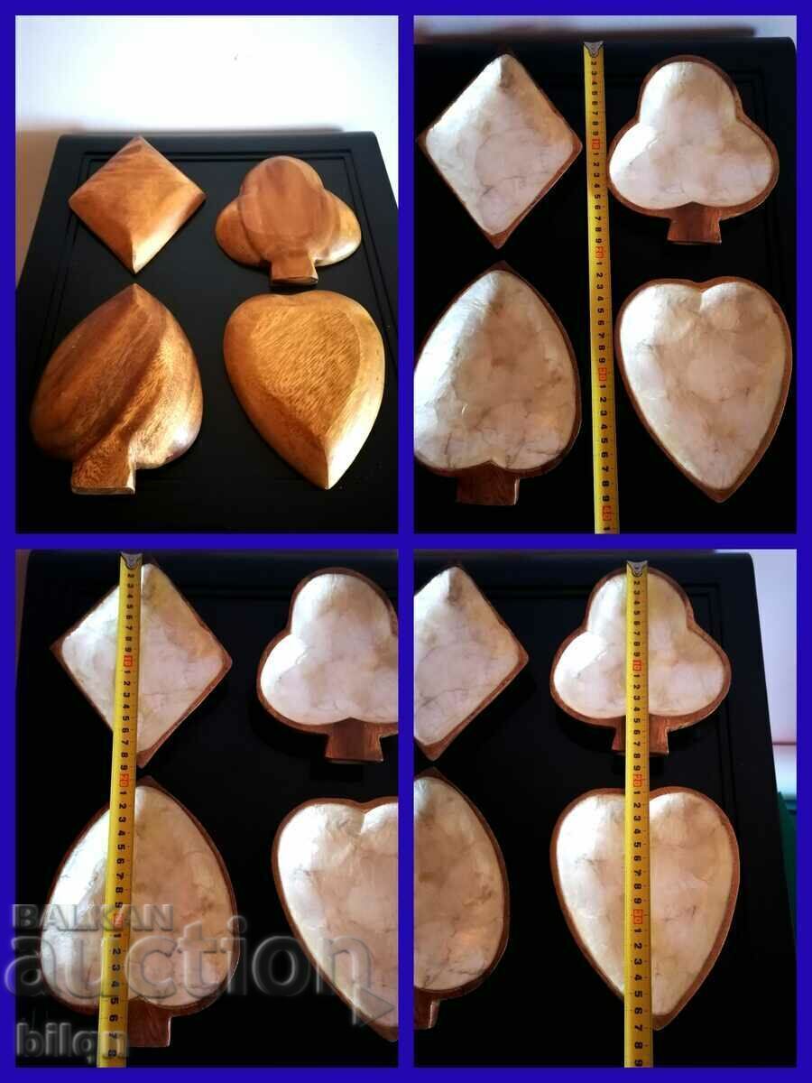 Όμορφοι ξύλινοι δίσκοι φρούτων με χρώματα καρτών Mother Of Pearl - 6 Όμορφοι ξύλινοι δίσκοι φρούτων με χρώματα καρτών Mother Of Pearl - 6