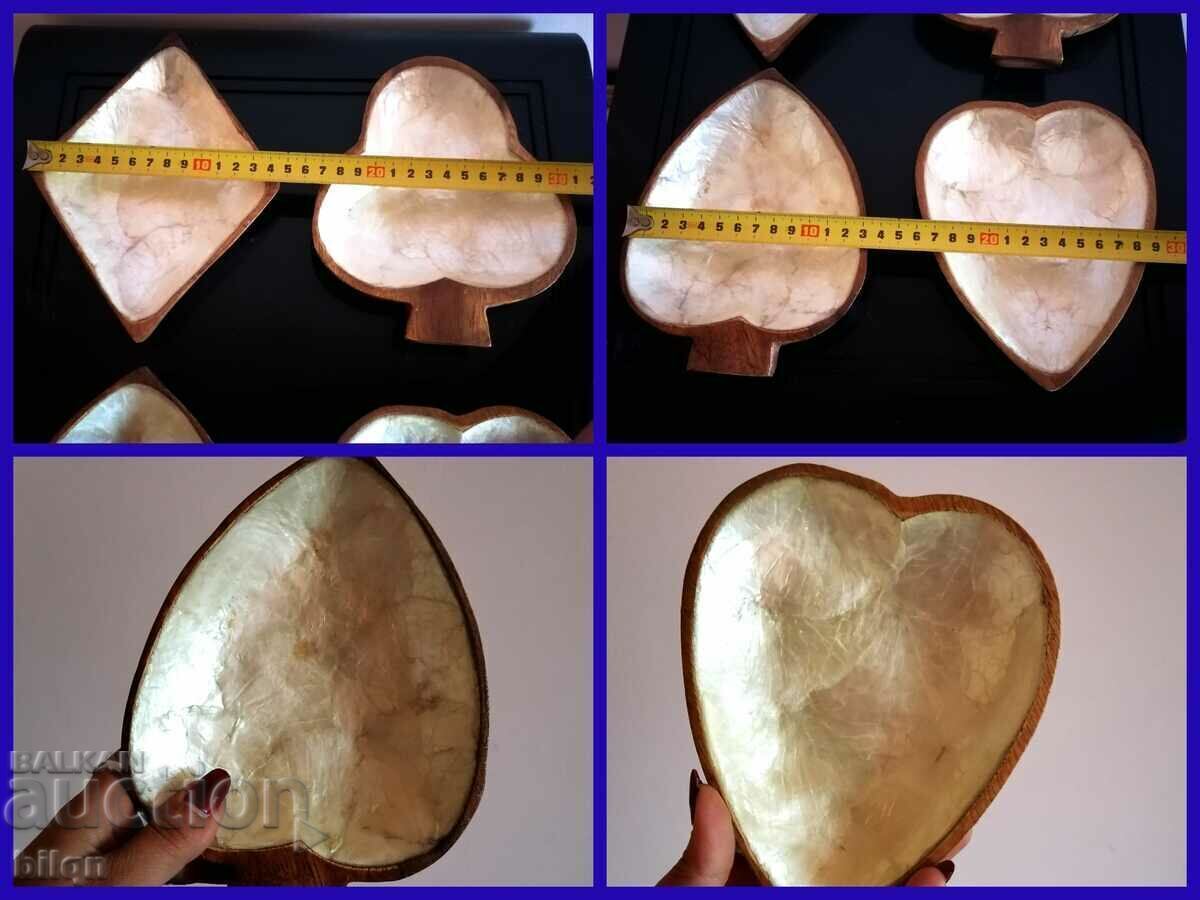 Όμορφοι ξύλινοι δίσκοι φρούτων με χρώματα καρτών Mother Of Pearl - 7 Όμορφοι ξύλινοι δίσκοι φρούτων με χρώματα καρτών Mother Of Pearl - 7