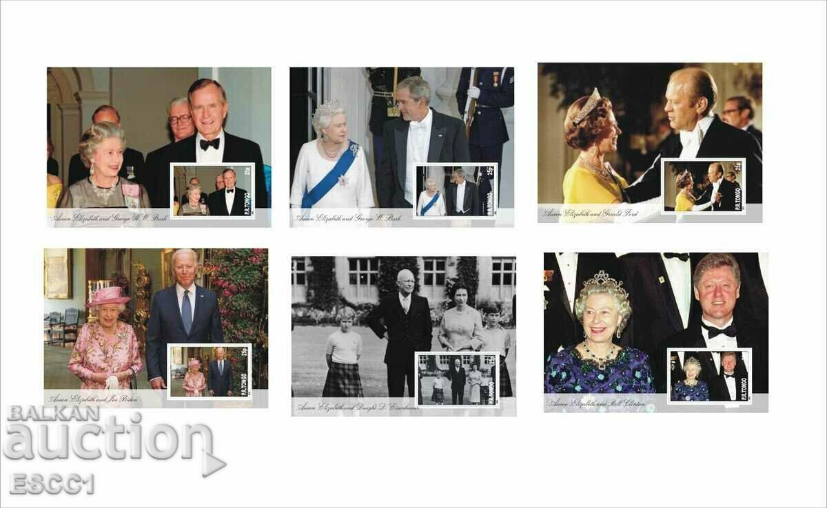 Clear Blocks Queen Elizabeth II and Presidents 2022 Tongo with price 65.00 BGN | € 33.23