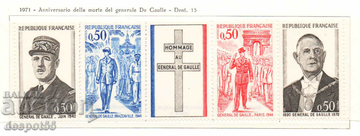1971. France. 1st year since the death of Gen. de Gaulle. Strip.