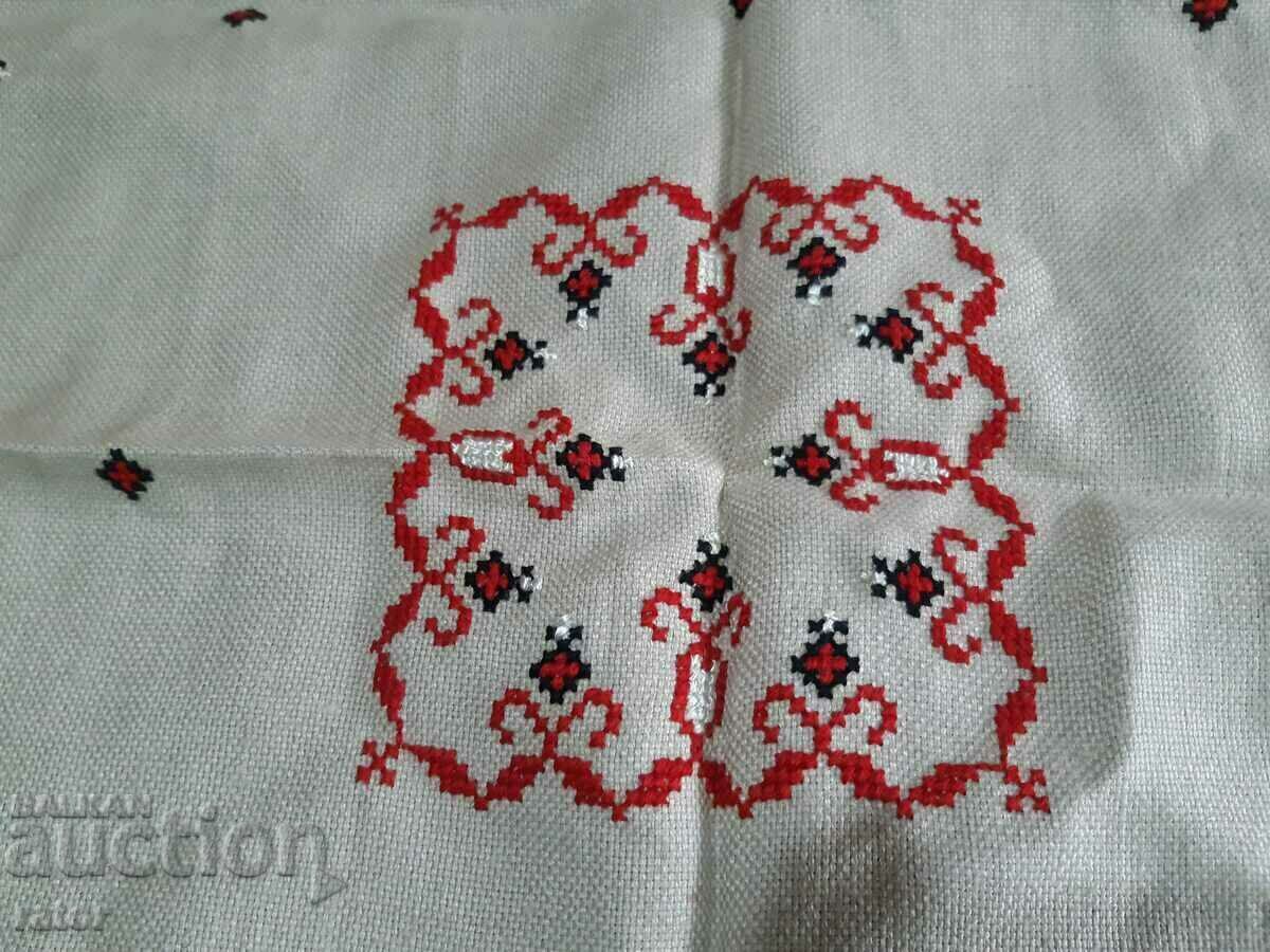 Embroidered square, Tischleifer, tablecloth LINEN PANAMA - 5 Embroidered square, Tischleifer, tablecloth LINEN PANAMA - 5