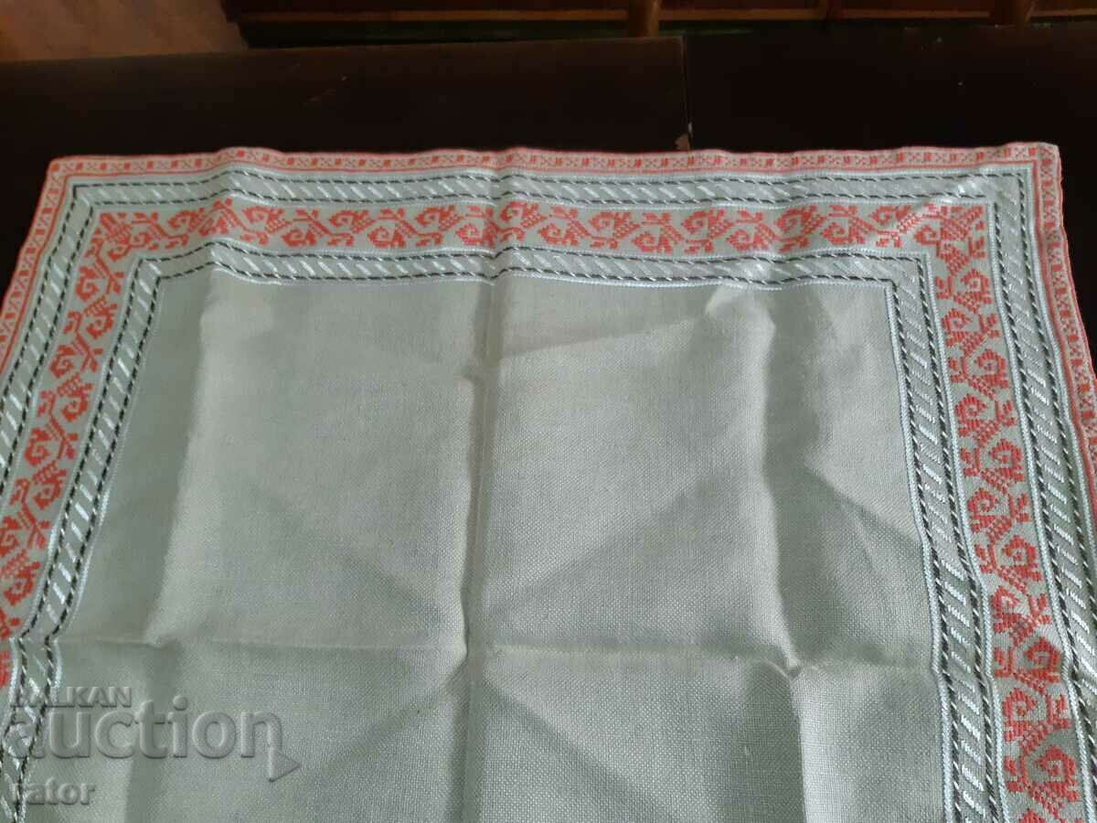 Auction Embroidered square, Tischleifer, tablecloth LINEN PANAMA Auction Embroidered square, Tischleifer, tablecloth LINEN PANAMA