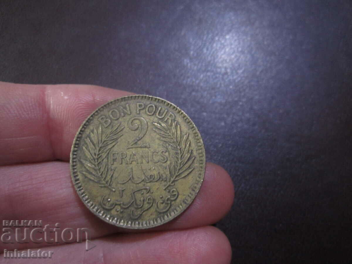 Тунис 1945 год 2 франка