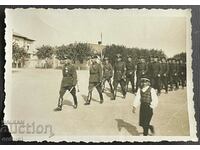 3490 Kingdom of Bulgaria officers and soldiers marching 1940s.