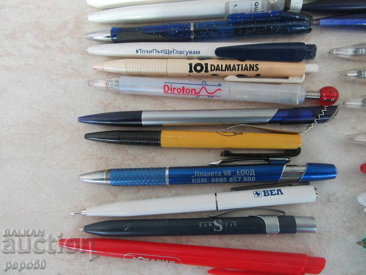 Auction  30 PCS. COLLECTIBLE PENS WITH INSCRIPTIONS