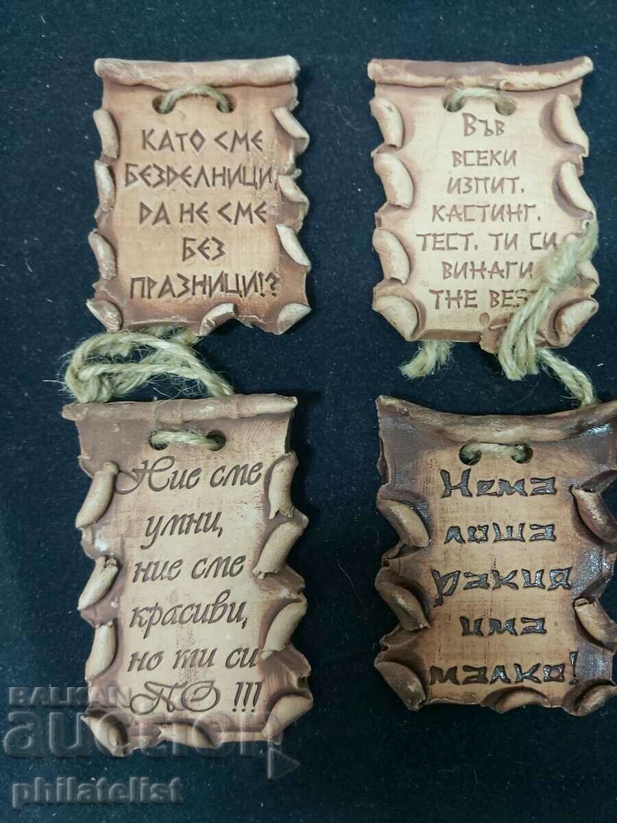 4 pieces of ceramic plates with price 7.00 BGN | € 3.58 4 pieces of ceramic plates with price 7.00 BGN | € 3.58