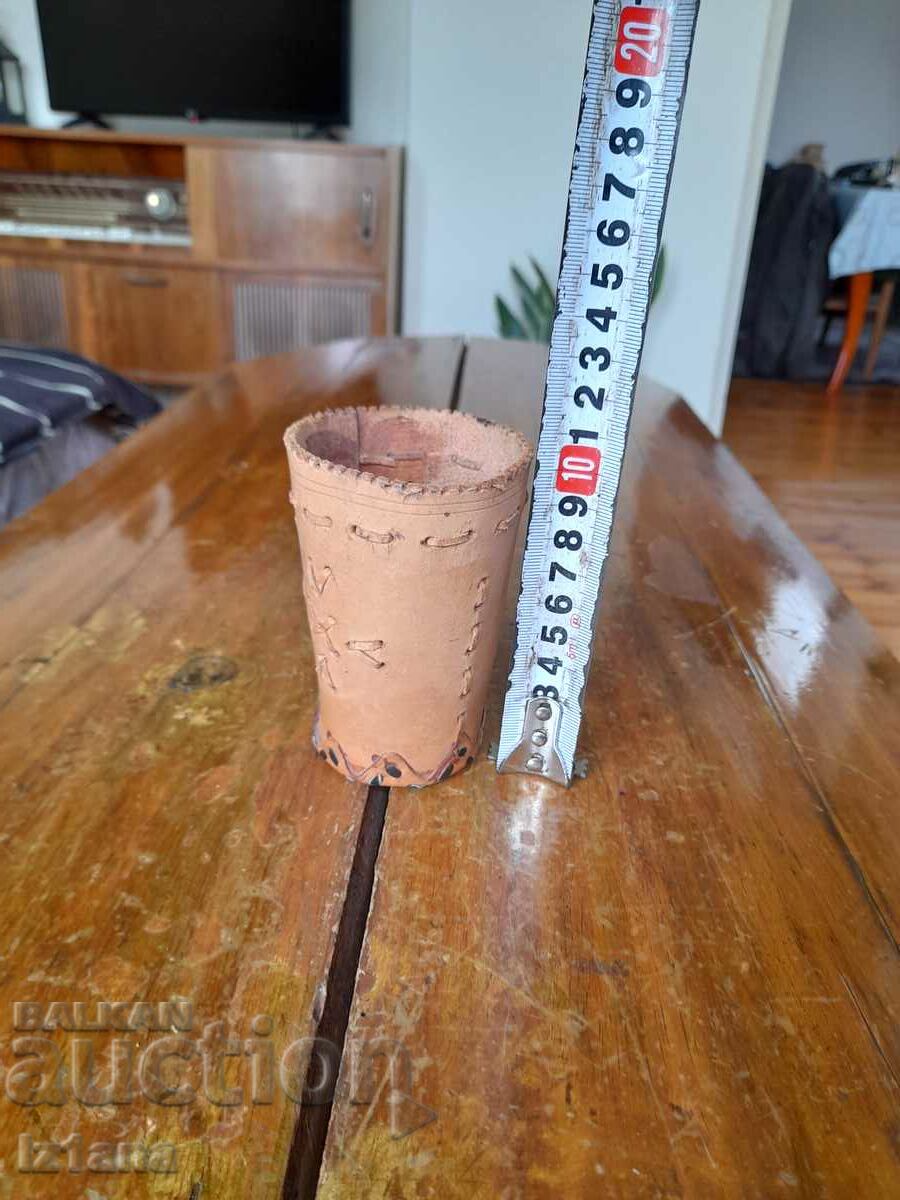 Auction An old leather cup Auction An old leather cup