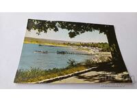 Пощенска картичка Варна Общ изглед от Морските бани 1960