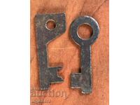 ANTIQUE KEY FROM GRANDMOTHER AND GRANDFATHER'S CHESTS LATCH PADLOCK-2 PCS