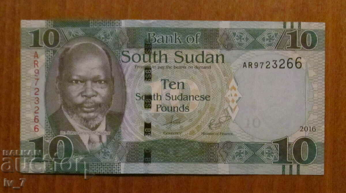 10 lire sterline 2016, Sudan de Sud - UNC