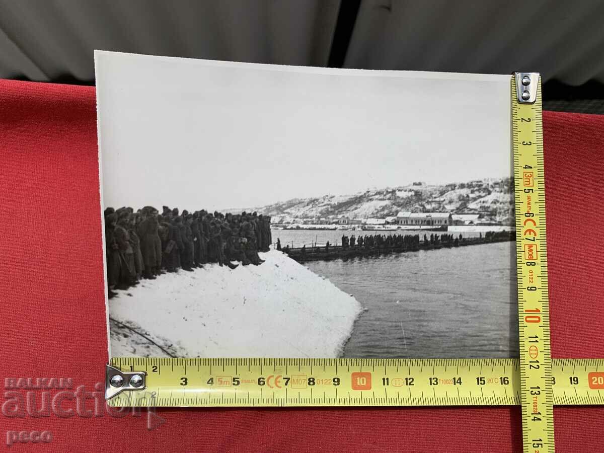Delivery of WWII 1944-45 Bulgarian military units Pontoon bridge Delivery of WWII 1944-45 Bulgarian military units Pontoon bridge