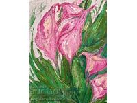 BZC!!! Oil, relief, large painting "Calla"