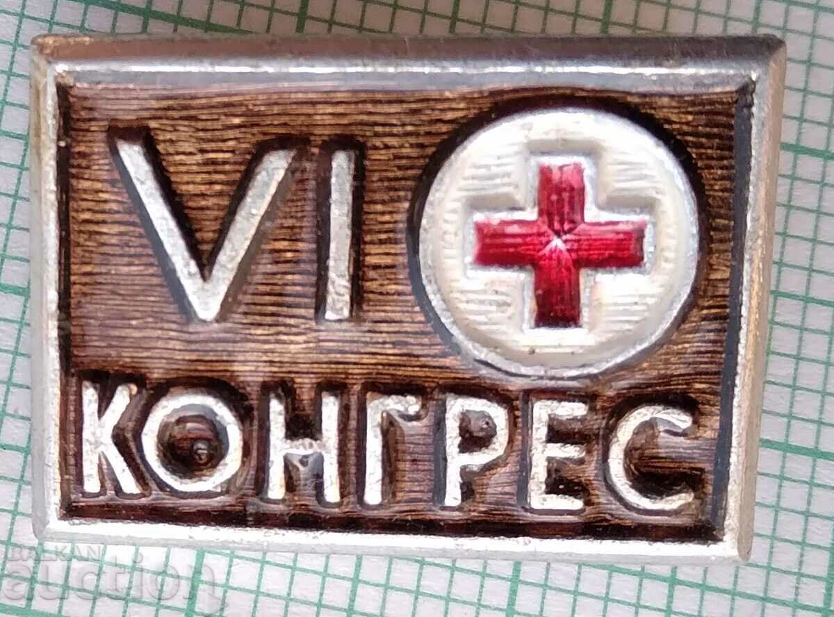 12935 Значка - Червен кръст VI Конгрес на БЧК България