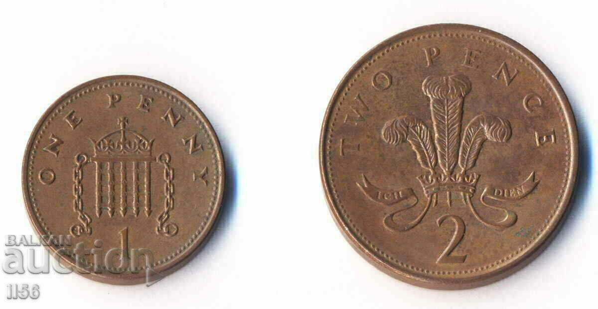 Великобритания - 1+2 пенса 2002