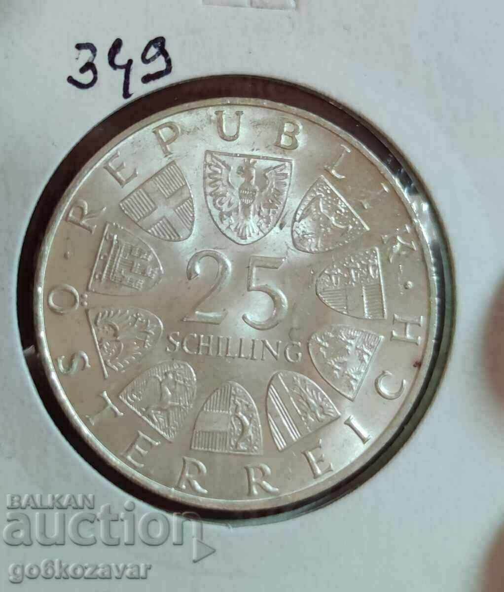 Австрия 25 шилинга 1969г Сребро UNC