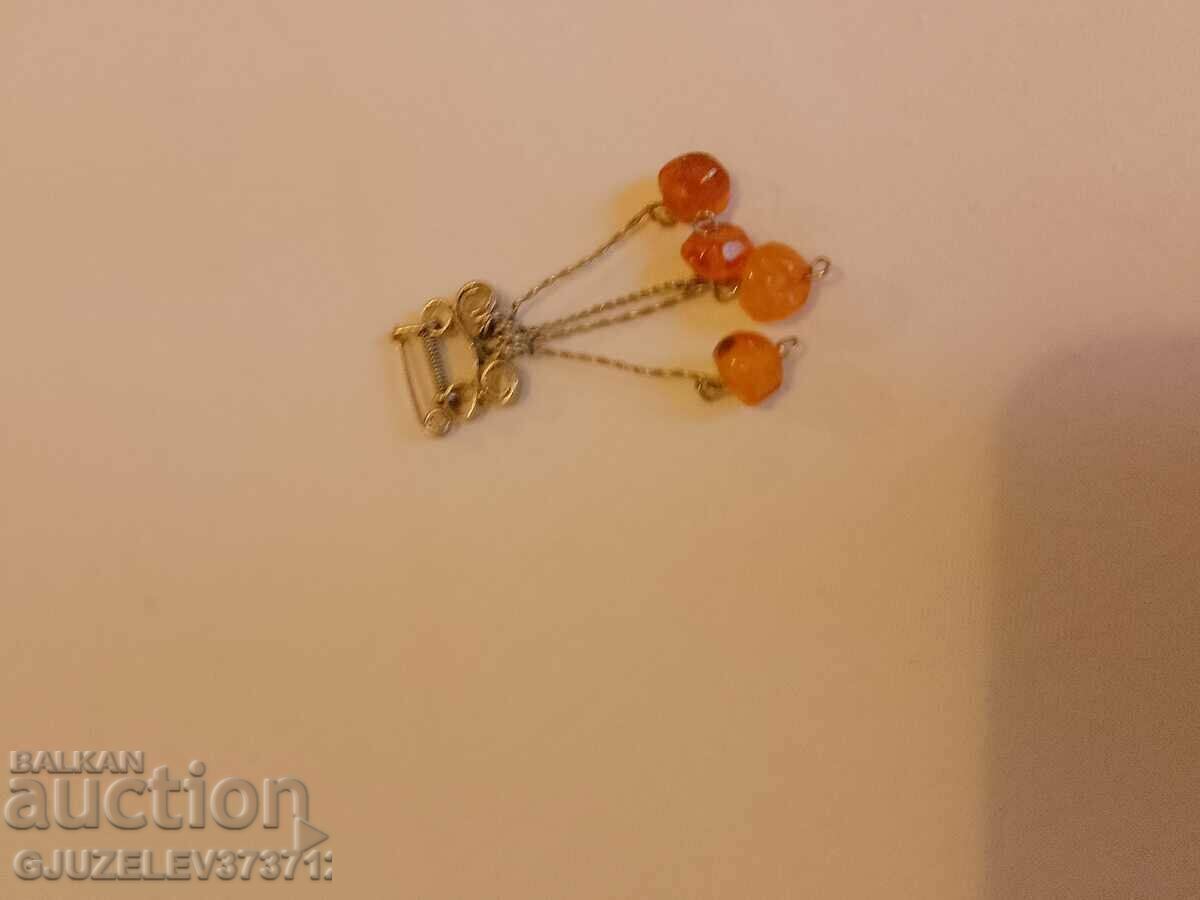 Auction Old Russian amber brooch Auction Old Russian amber brooch