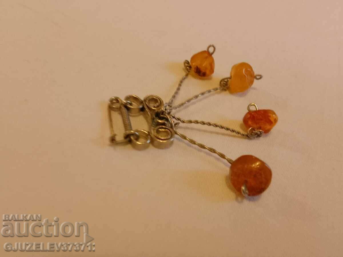 Old Russian amber brooch - 5 Old Russian amber brooch - 5