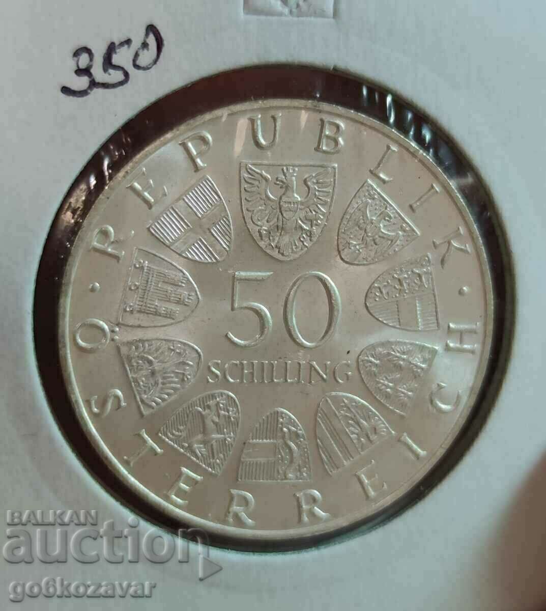 Austria 50 Shillings 1967 Silver UNC