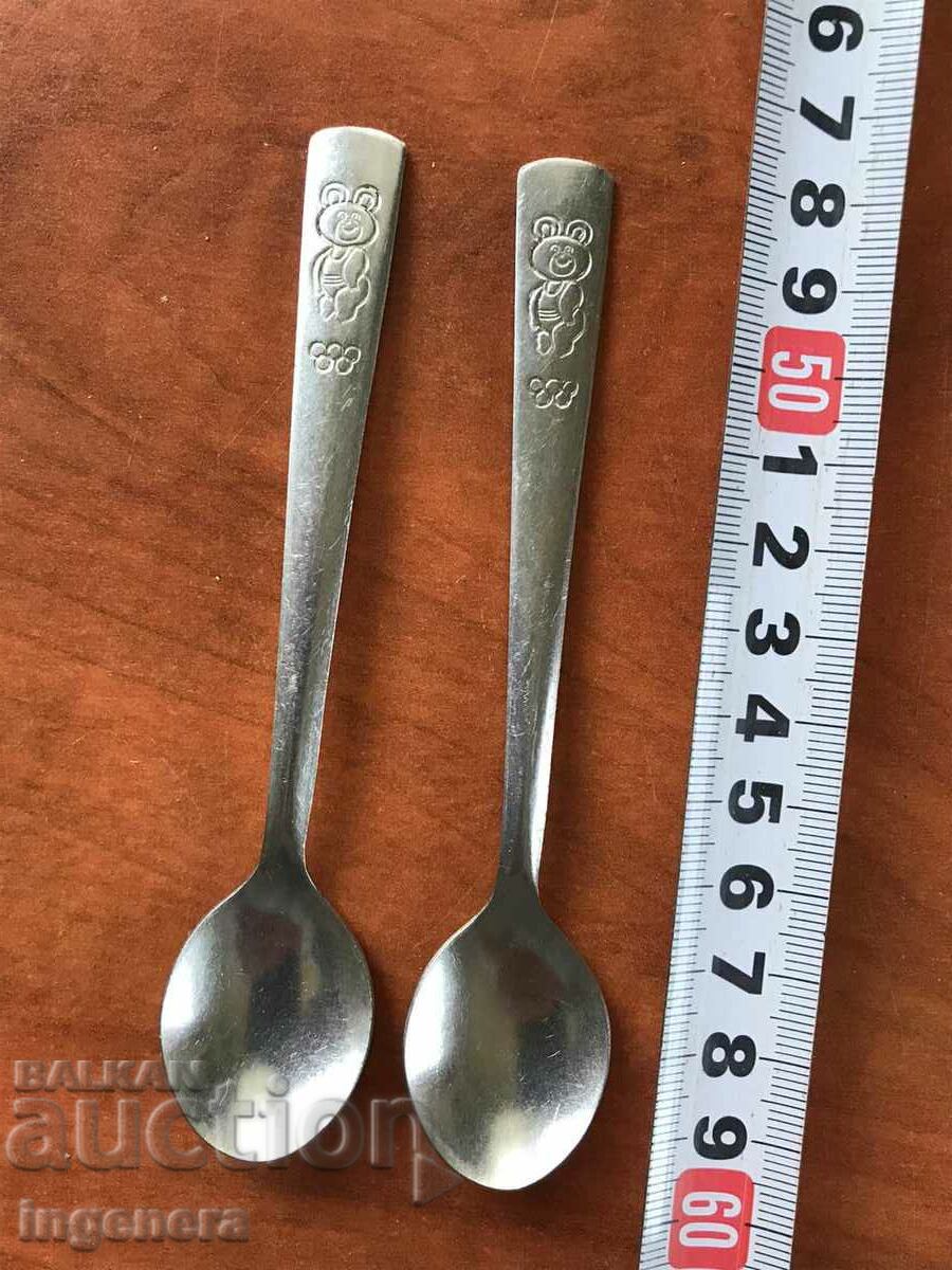 SPOON OLYMPIC GAMES - MOSCOW 1980-2 PCS FOR COFFEE with price 12.00 BGN | € 6.14 SPOON OLYMPIC GAMES - MOSCOW 1980-2 PCS FOR COFFEE with price 12.00 BGN | € 6.14