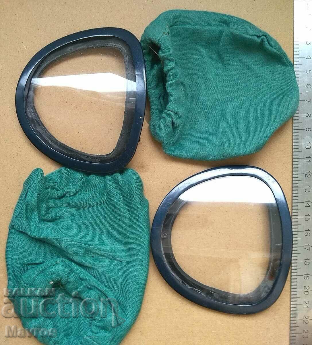 Spare glasses for gas mask Bulgarian PLDE "Urko" with price 7.00 BGN | € 3.58