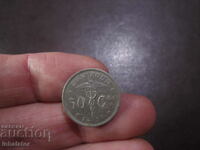 1922 anul 50 de centi Belgia