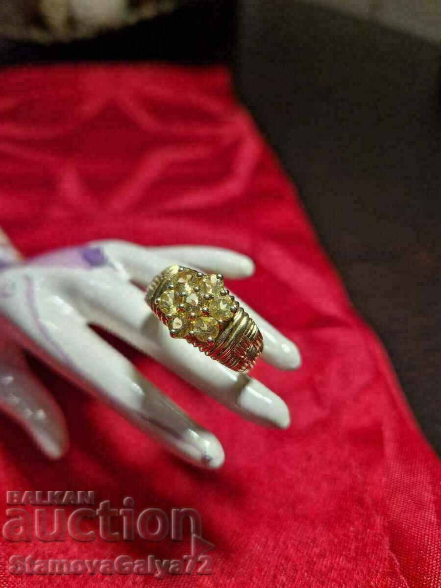 A beautiful silver ring with gold plating and citrine with price 99.00 BGN | € 50.62 A beautiful silver ring with gold plating and citrine with price 99.00 BGN | € 50.62