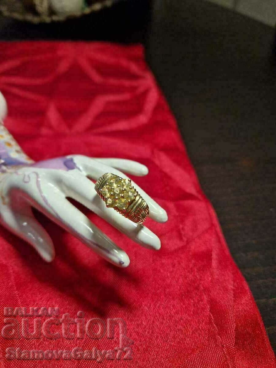 A beautiful silver ring with gold plating and citrine A beautiful silver ring with gold plating and citrine