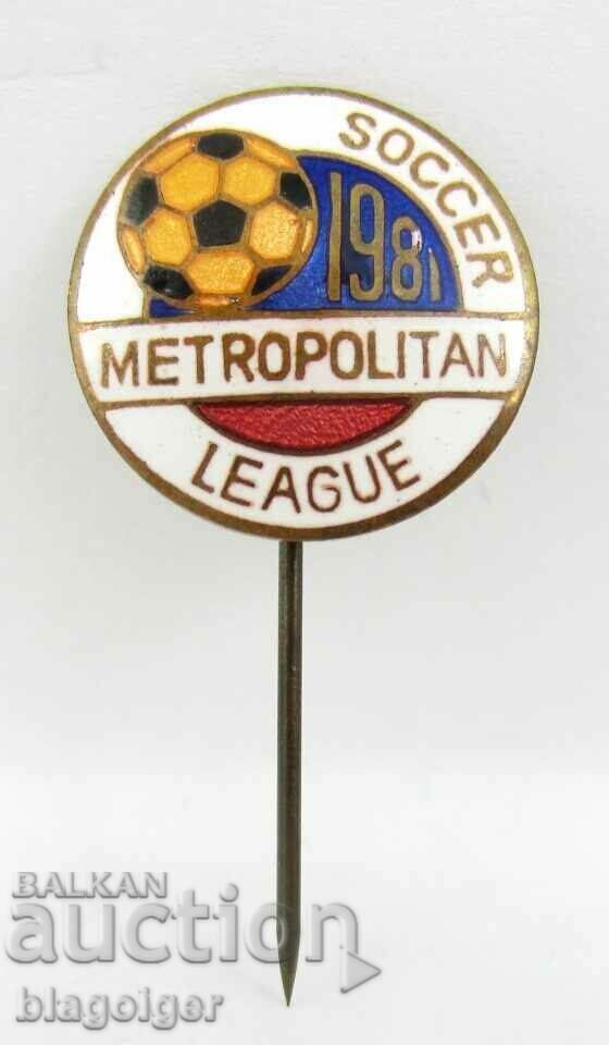 Rare Soccer Badge-USA Soccer League-Metropolitan-Top Enamel