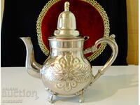 Copper teapot, jug, silver plated.
