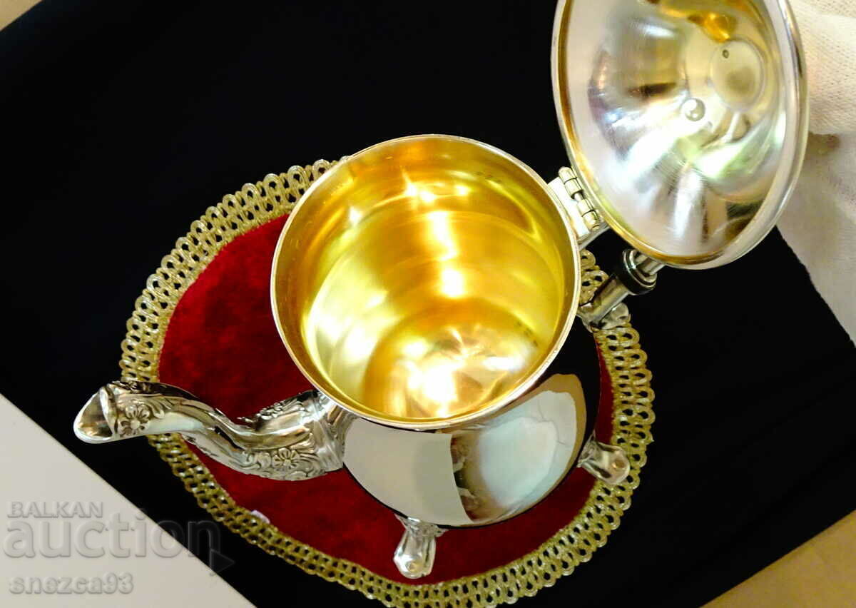 Silver-plated bronze jug, baroque, 1kg - 6 Silver-plated bronze jug, baroque, 1kg - 6