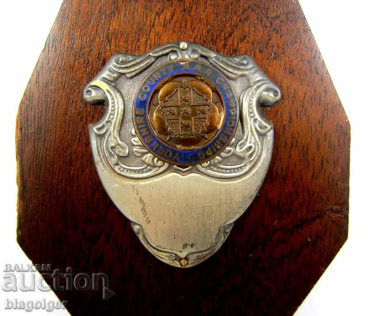 Auction  Desk Plaque-England-Football-1977-Yorkshire Championship