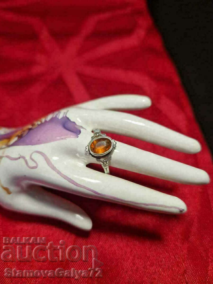 Κομψό και ντελικάτο αντίκες ασημένιο δαχτυλίδι για γυναίκες - 5