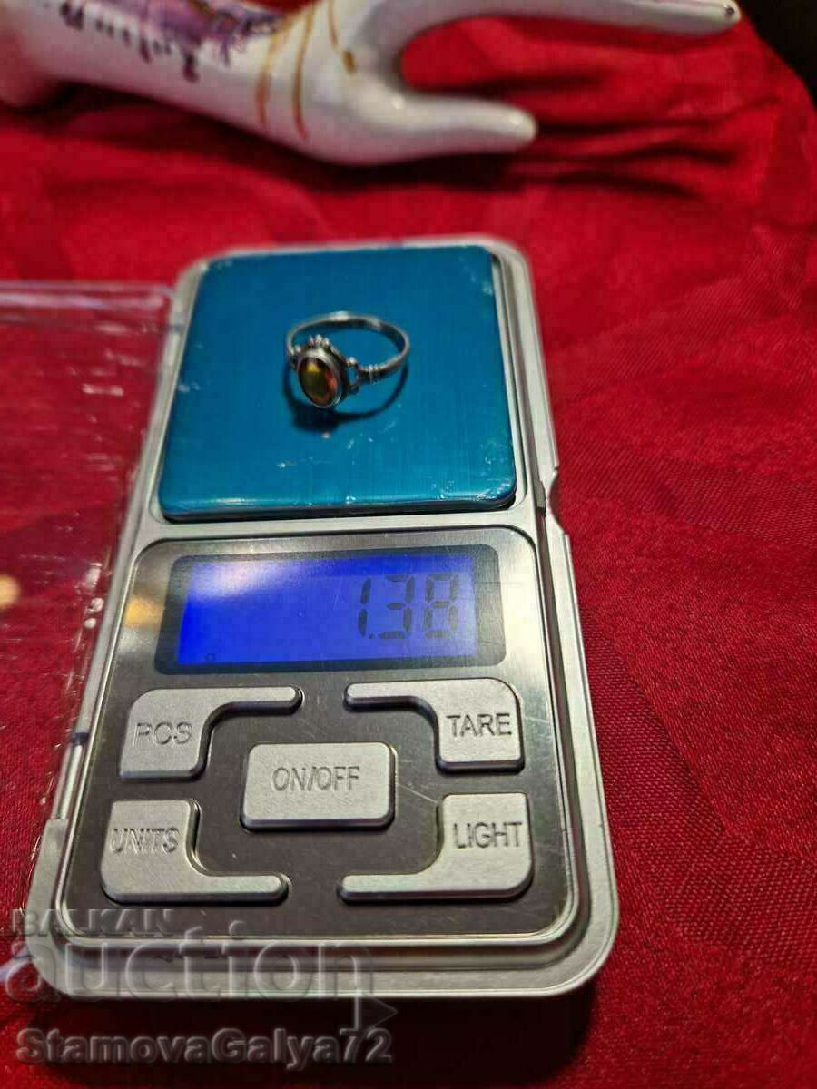 Κομψό και ντελικάτο αντίκες ασημένιο δαχτυλίδι για γυναίκες - 7