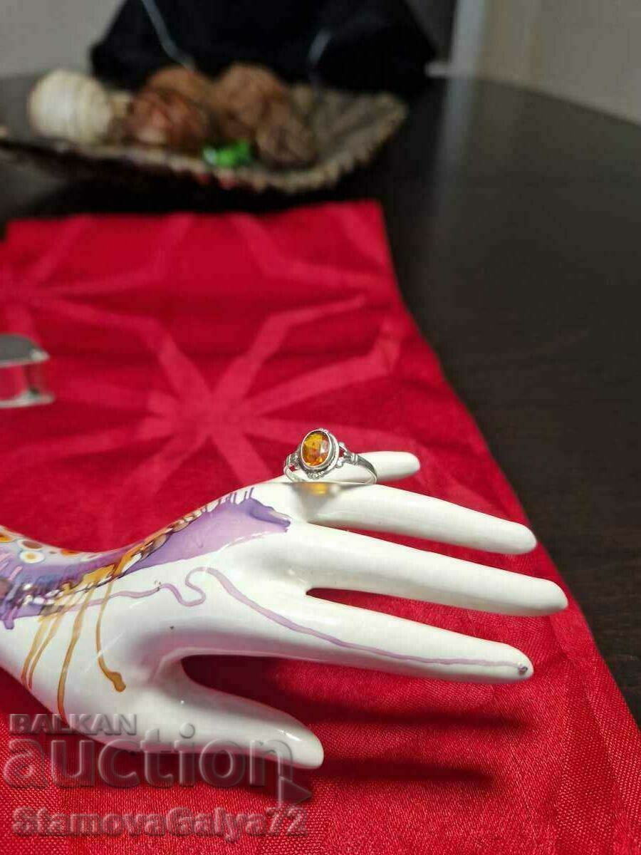 Стилен и нежен антикварен дамски сребърен пръстен