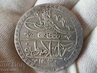Turcia otomană 100 de perechi Monedă de argint YUZLUK 1203/1 Selim 3