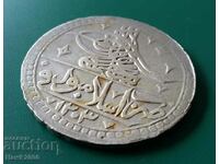 Turcia otomană 100 de perechi Monedă de argint YUZLUK 1203/4 Selim 3