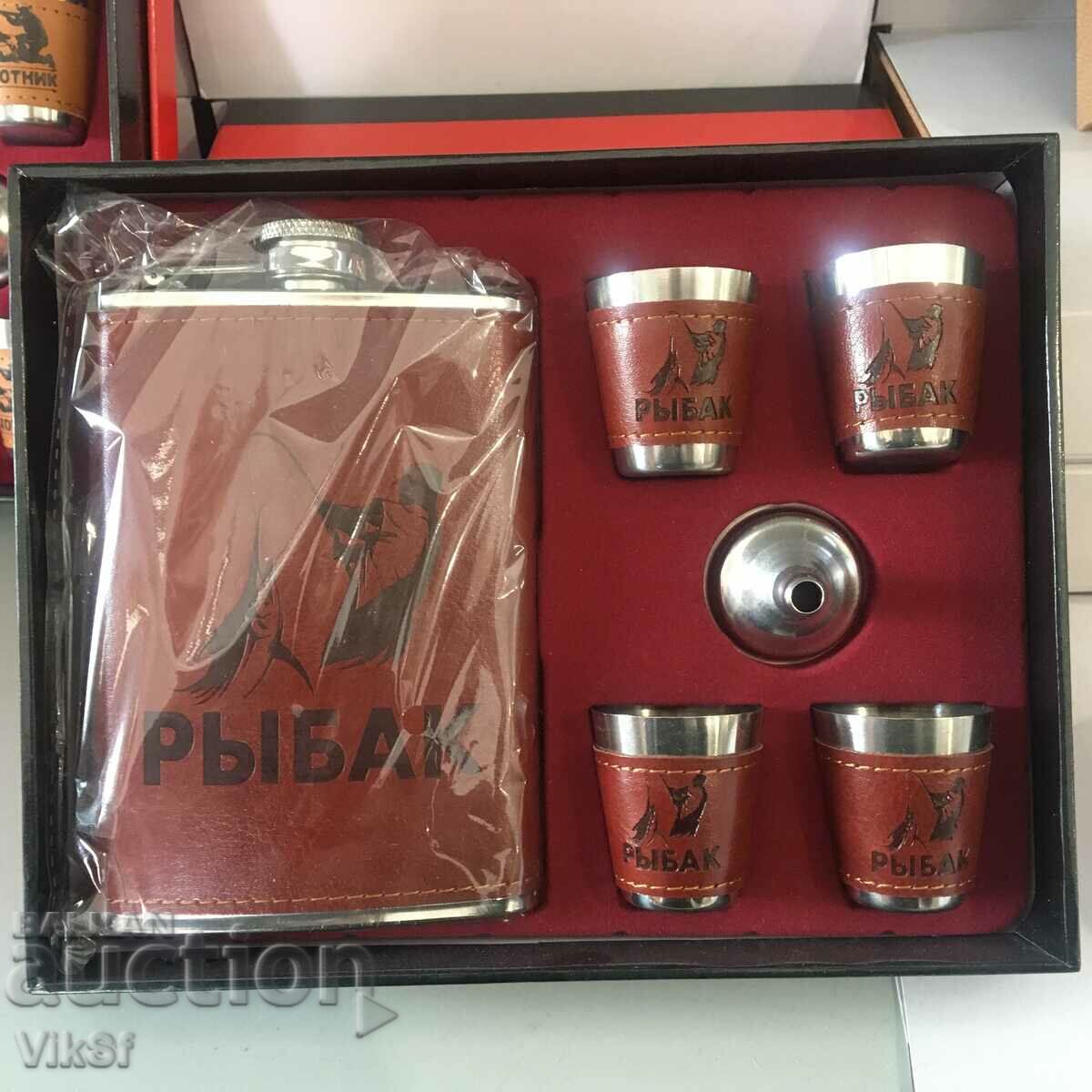 RIBAR gift set - alcohol jug with 4 shots and funnels