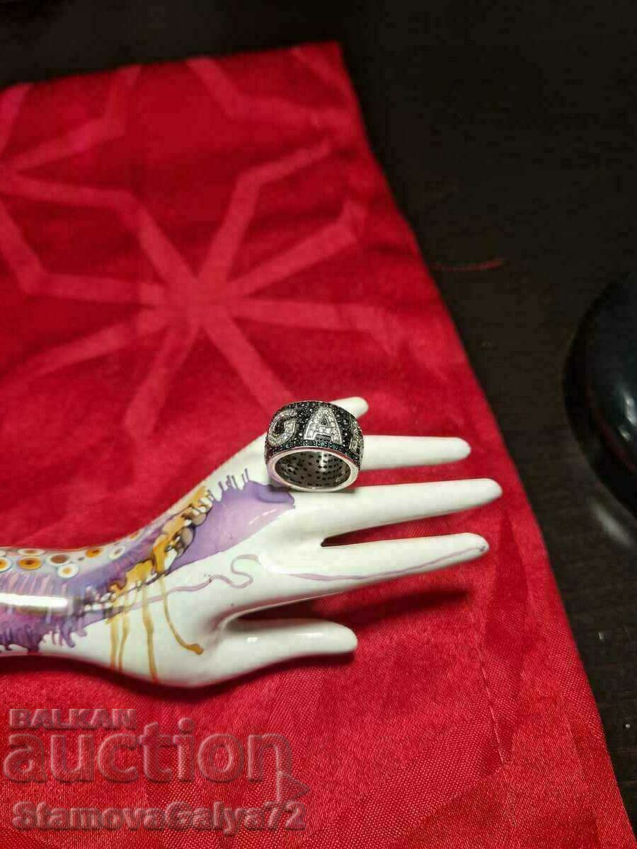 Auction Beautiful ladies silver ring BULGARI Auction Beautiful ladies silver ring BULGARI