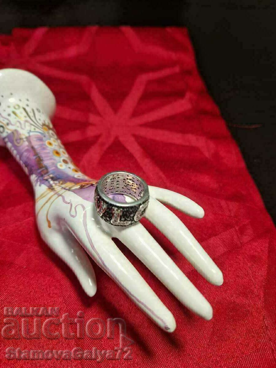 Beautiful ladies silver ring BULGARI - 5 Beautiful ladies silver ring BULGARI - 5