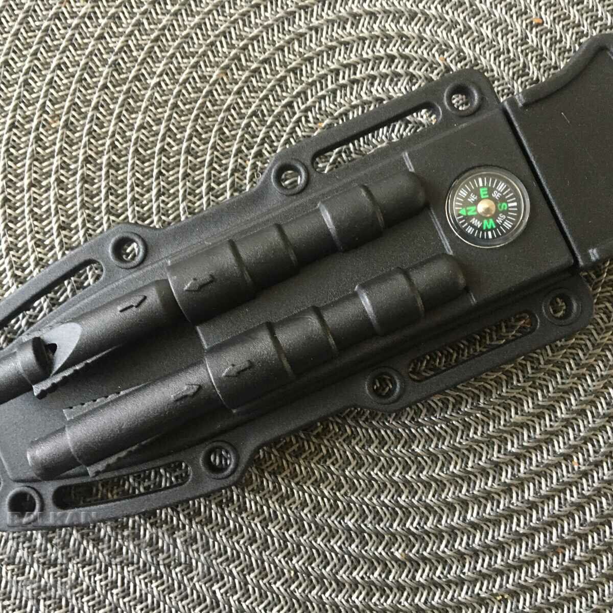 Τακτικό μαχαίρι με αναπτήρα μαγνησίου, ραβδί διαμαντιού, σφυρίχτρα/ - 5 Τακτικό μαχαίρι με αναπτήρα μαγνησίου, ραβδί διαμαντιού, σφυρίχτρα/ - 5