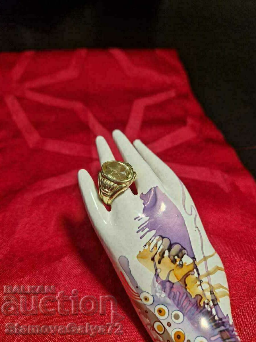 Delivery of Stylish silver ring with gold plating and citrine Delivery of Stylish silver ring with gold plating and citrine