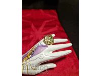 Stylish silver ring with gold plating and citrine