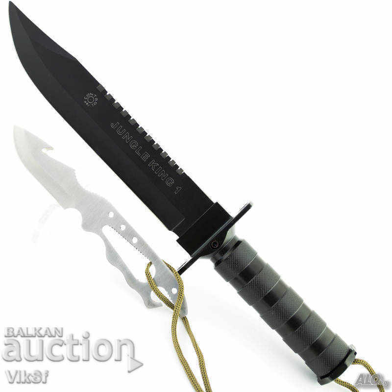 Κυνηγετικό μαχαίρι JUNGLE KING A-19 Μαύρο / Λευκό-220x355