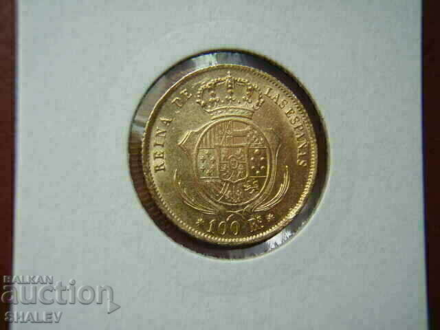Delivery of 100 Reales 1855 Spain (100 Reales Spain) - AU (gold) Delivery of 100 Reales 1855 Spain (100 Reales Spain) - AU (gold)