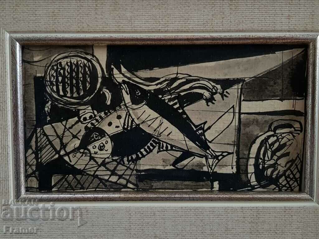 Atanas Yaranov 1940-1988 still life with fish Original - 5 Atanas Yaranov 1940-1988 still life with fish Original - 5