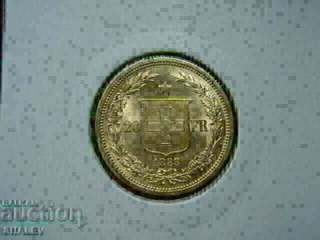 20 Francs 1883 Switzerland - AU+ (gold) with price 1569.89 BGN | € 802.67 20 Francs 1883 Switzerland - AU+ (gold) with price 1569.89 BGN | € 802.67
