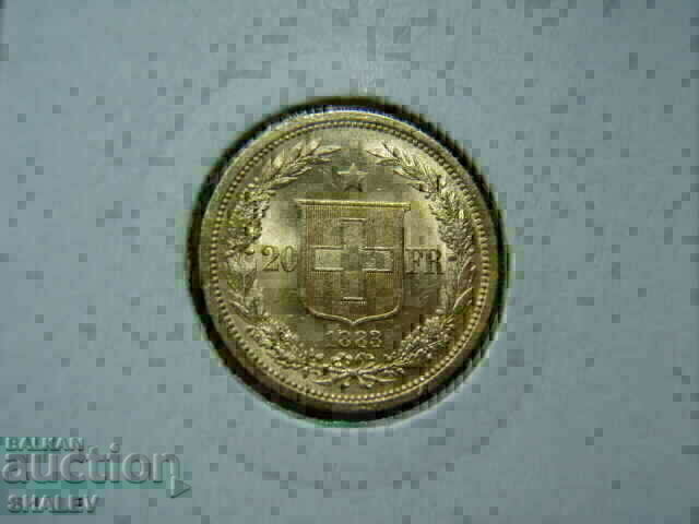 Auction  20 Francs 1883 Switzerland - AU+ (gold)