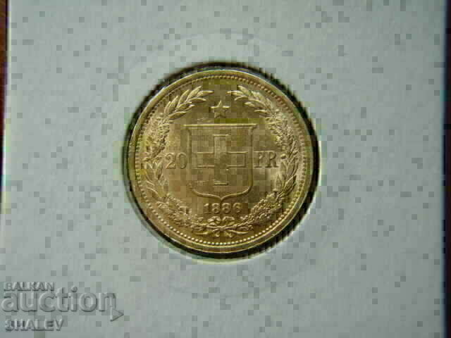 Auction 20 Francs 1886 Switzerland (Switzerland) /2/ - AU+ (gold) Auction 20 Francs 1886 Switzerland (Switzerland) /2/ - AU+ (gold)